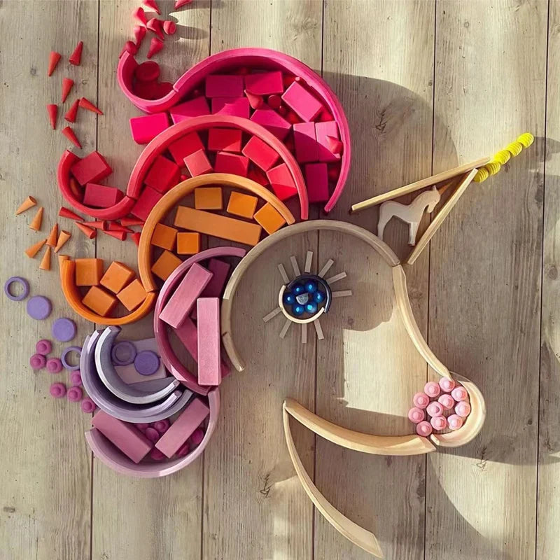 Woods™ - Wooden Wonders - Rainbow Building Blocks