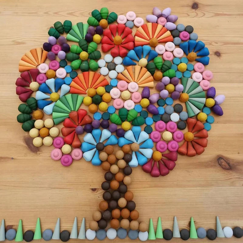 Woods™ - Wooden Wonders - Rainbow Building Blocks
