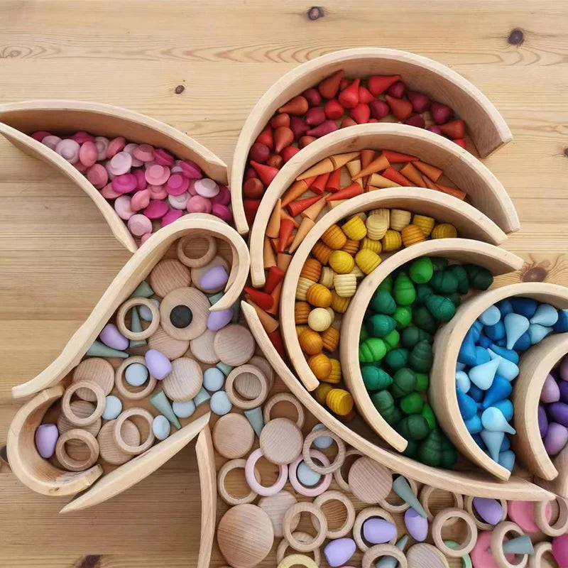 Woods™ - Wooden Wonders - Rainbow Building Blocks