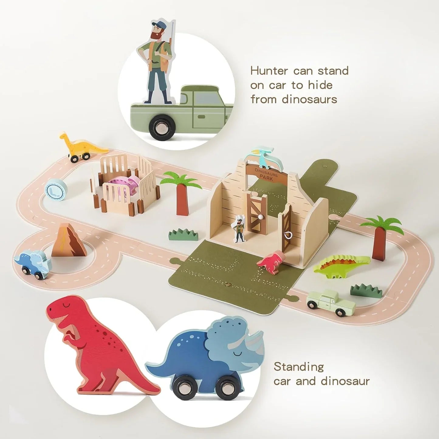 Woods™ - Prehistoric Fun - Wooden Dinosaur Park Set