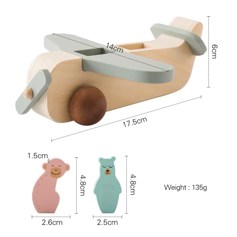 Woods™ - Promote Creativity & Motor Skills - Wooden Montessori Airplane Toys