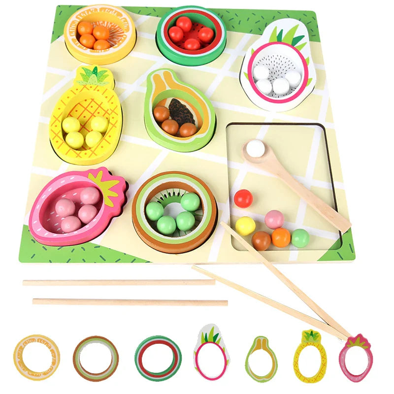 Toddler Clips™ - Fruit & Shape Match - Sorting Game