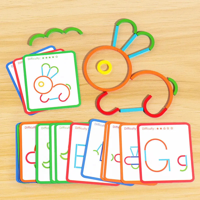 Sticks & Rings – Slim & Creative – Wooden Shape Puzzle