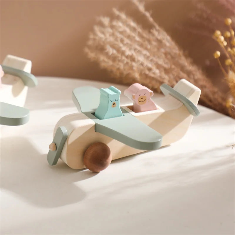 Woods™ - Promote Creativity & Motor Skills - Wooden Montessori Airplane Toys