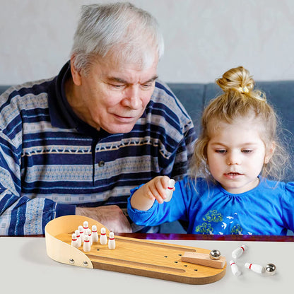 Woods™ - Mini Bowling Game - Wooden Bowling Alley