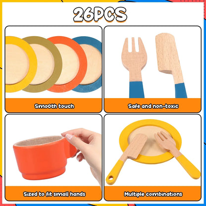 Woods™ - Creative & Educational - Wooden Kitchen Play Set for Kids