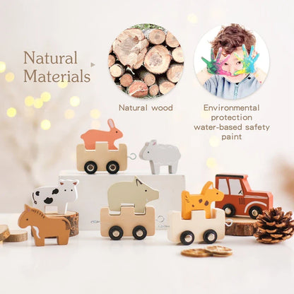 Woods™ - Farm Fun on Rails - Wooden Animal Train